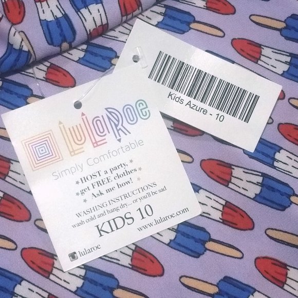LulaRoe Azure Style Flare Skirt Kids 10 New W/Tags - Picture 3 of 4